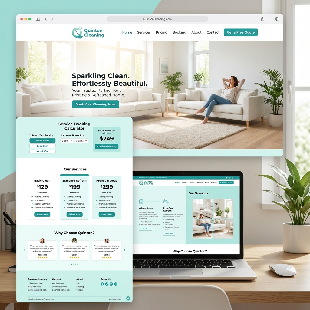 Quinton Cleaning website example
